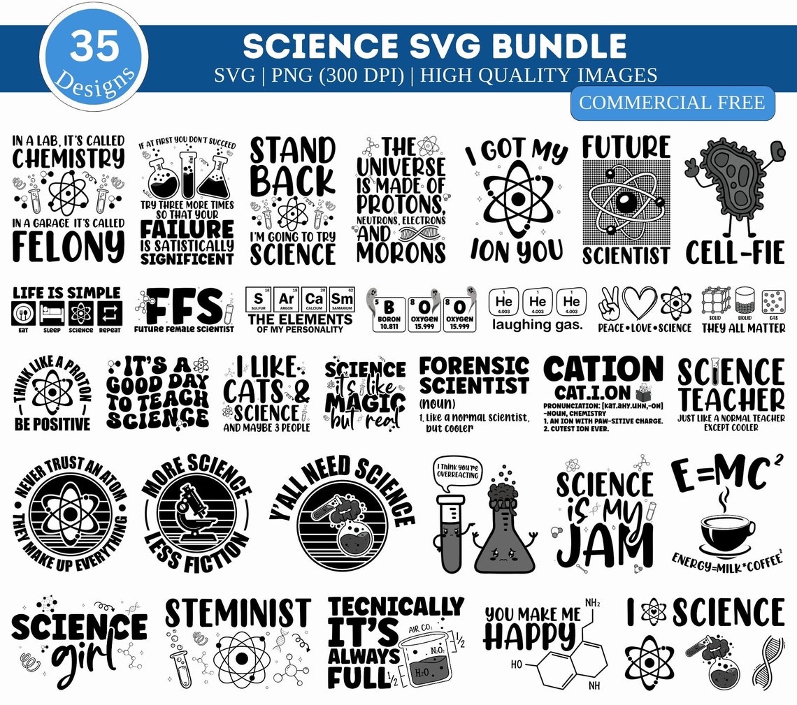 Science Teacher SVG Bundle, Scientist SVG Bundle, Fiction Day Svg ...