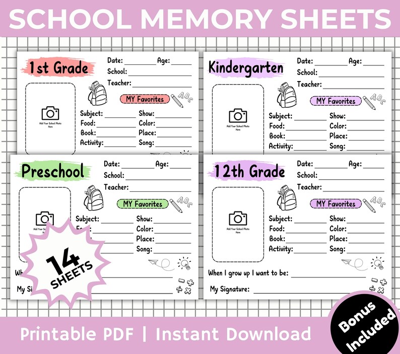 Kids Keepsake Journal, School Memory Book, School Memories, Memory Box ...
