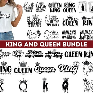 Ensemble Roi et Reine SVG PNG | Roi Svg | Roi et reine| Roi Reine Svg | Roi Couronne Svg | Couple Svg | Couronne royale Svg