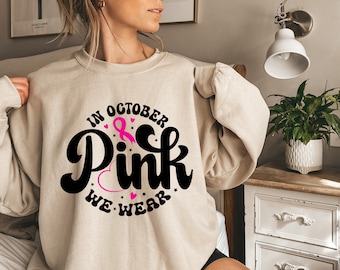 Breast Cancer SVG| Pink SVG| In October we wear pink SVG| Breast cancer awareness Svg| Free Printable Care Cards