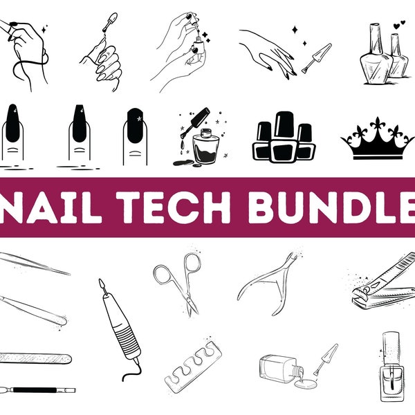 Nail Tech SVG Bundle| Nail Artist Svg Files| Nails Svg| Beauty Svg| Beauty Artist Svg| Nail Polish Svg| Nail Artist Clipart Png