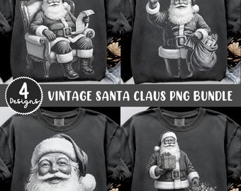 ヴィンテージサンタクロースPNGバンドル、ホリデー昇華、レトロクリスマスPNG、オールドファッションサンタクリップアート、サンタフェイスPNG、クリスマスPNG