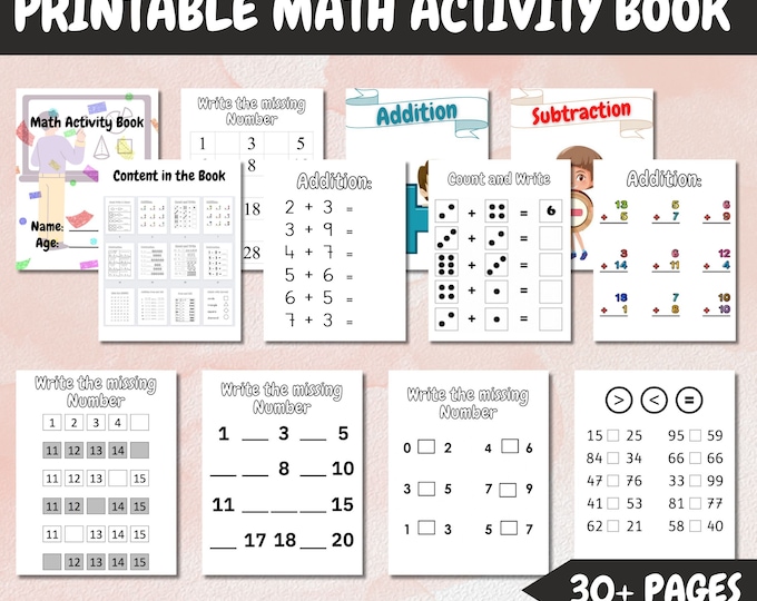 10 Printable Additition Fill in the Blanks Worksheets (numbers 1-20 ...