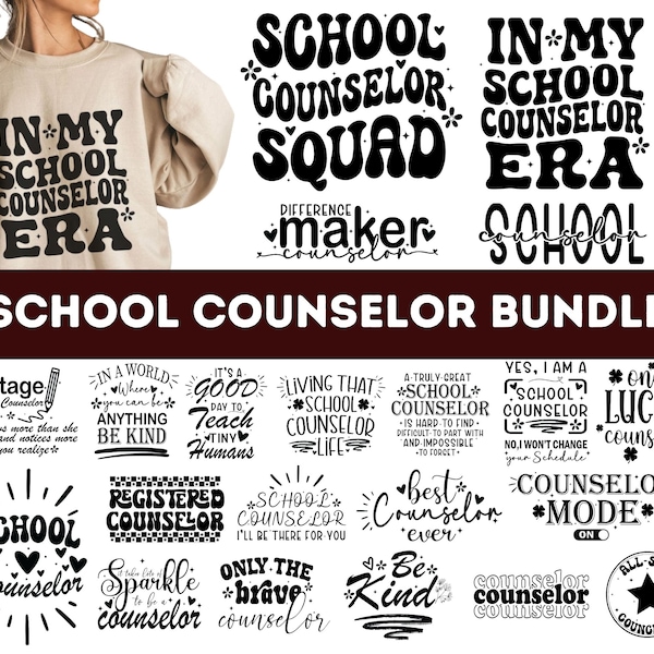 School Counselor SVG Bundle| School Counselor Png| Counselor Shirt Svg| Counselor Teacher Shirt Svg| Counselor Squad Svg| Backschool  Svg