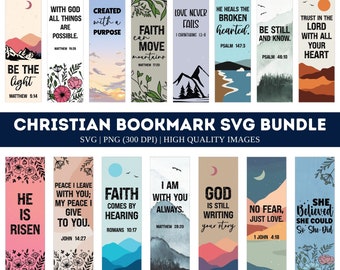 Christian Bookmarks Bundle, Reading Svg, Bookish Svg, Printable floral bookmark, ReligiousPng, Faith Bible Verse Png, Inspirational Bookmark