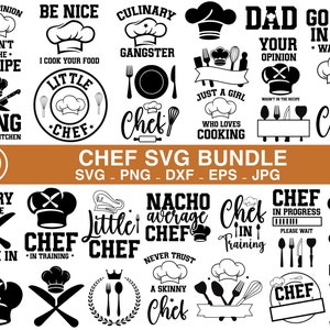 Pacote Chef SVG PNG | Pacote SVG de cozimento | Pacote SVG de culinária | Pacote Baker svg| Citações do Chef | Citações de culinária | Chef, chapéu Clipart