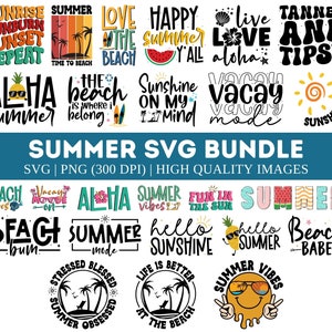Summer SVG PNG Bundle, Summer Beach Vibes Svg, Trendy Summer Shirts svg, Summertime svg, Summer vacations Svg, Hello Summer Season svg