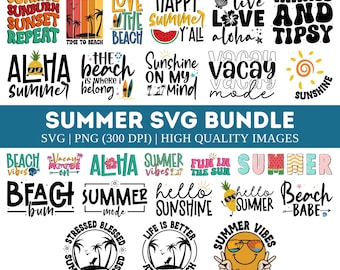 Summer SVG PNG Bundle, Summer Beach Vibes Svg, Trendy Summer Shirts svg, Summertime svg, Summer vacations Svg, Hello Summer Season svg