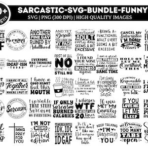 Sarkasmus SVG PNG Bundle, freches sarkastisches Zitat Sublimationsdesigns, lustiges SVG-Bundle, sarkastisches Sprüche SVG-Bundle, sarkastische Zitate svg