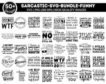 May include: A black and white digital download set of 20 sarcastic and funny quotes. The quotes are displayed in a grid format on a white background. The quotes are perfect for creating t-shirts, mugs, tote bags, and other crafts.