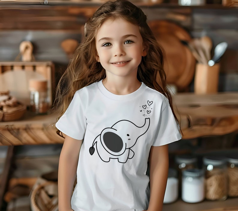 Baby Elephant SVG Bundle| Cute Elephant Girl SVG Bundle| Elephant Outline| Baby Shower Girl Shirt| Bodysuit Kawaii Animal Silhouette Cricut image 3
