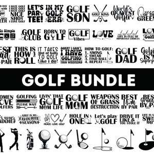 Paquete SVG PNG de golf/ Golf Png/ Monograma dividido Svg/ Marco de nombre de golf/ Palo de golf Svg/ Pelota de golf Svg/ Golf Svg/ Camiseta de jugador de golf