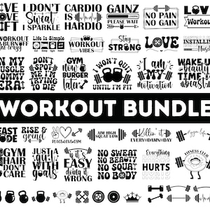 Workout SVG PNG Bundle | Fitnessstudio geschnitten Datei | Fitness-Svg | Übungszeichen | Motivations-Svg | Training Shirt | Fitnessstudio-Zitate svg | Gym-Datei | Freunde Shirt
