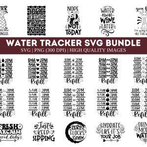 Pacchetto SVG Water Bottle Tracker, Fitness Svg, Citazioni motivazionali Svg, Water Tracker Svg, Citazioni positive Svg, Hydroflask Svg, bere acqua