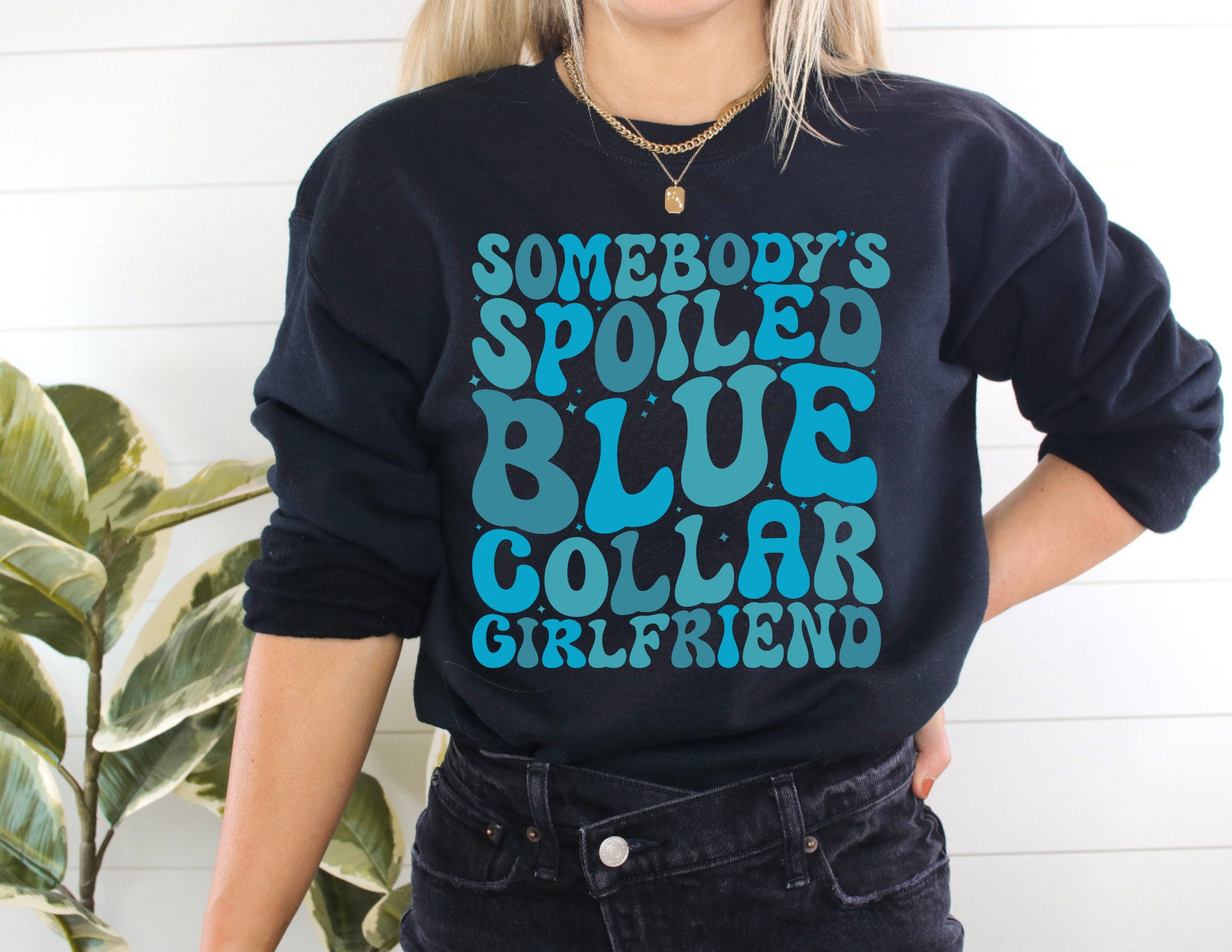 Blue Collar Girlfriend SVG PNG, Somebody's Spoiled Blue Collar