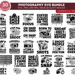 Photography SVG Bundle, Photographer Svg, Camera svg, Photoshoot svg, Funny Photography Quotes svg, Occupation Svg