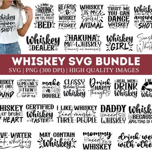 Ensemble de whisky SVG PNG, whisky verre Svg, alcool citations Svg, drôle de citations de whisky Svg pour Cricut Silhouette, boire Svg, vin Svg Bundle