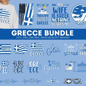 Pacchetto PNG SVG Grecia / Design nome bandiera greca Grecia / Bandiera Grecia Png / Clipart Grecia