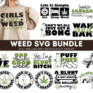 Unkraut SVG Bundle| Marihuana SVG Bündel | Cannabis svg Bündel| Unkraut rauchen | Hohes svg| Rollendes Tablett | Blunt | Topf Blatt geschnitten Datei |