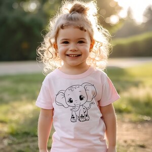 Baby Elephant SVG Bundle| Cute Elephant Girl SVG Bundle| Elephant Outline| Baby Shower Girl Shirt| Bodysuit Kawaii Animal Silhouette Cricut image 2