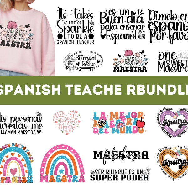 Spanish Teacher SVG PNG Bundle| Maestra Svg| Spanish svg| Spanish Png Bundle| Teacher svg bundle| Profesora Svg