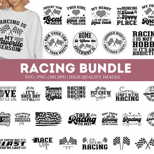 Racing SVG PNG Bundle | Racing Zitat | Racing T-Shirt Design | Autorennen | Renntag Yall svg| Karierte Flagge | Rennfahrer Shirt
