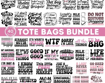 Lustige Einkaufstasche SVG PNG Bundle | Tragetasche Zitate SVG| Tote Bag Sprüche | Tragetasche Png| Mom Tasche SVG | Markttasche Sehen | Stoffbeutel mit Spruch