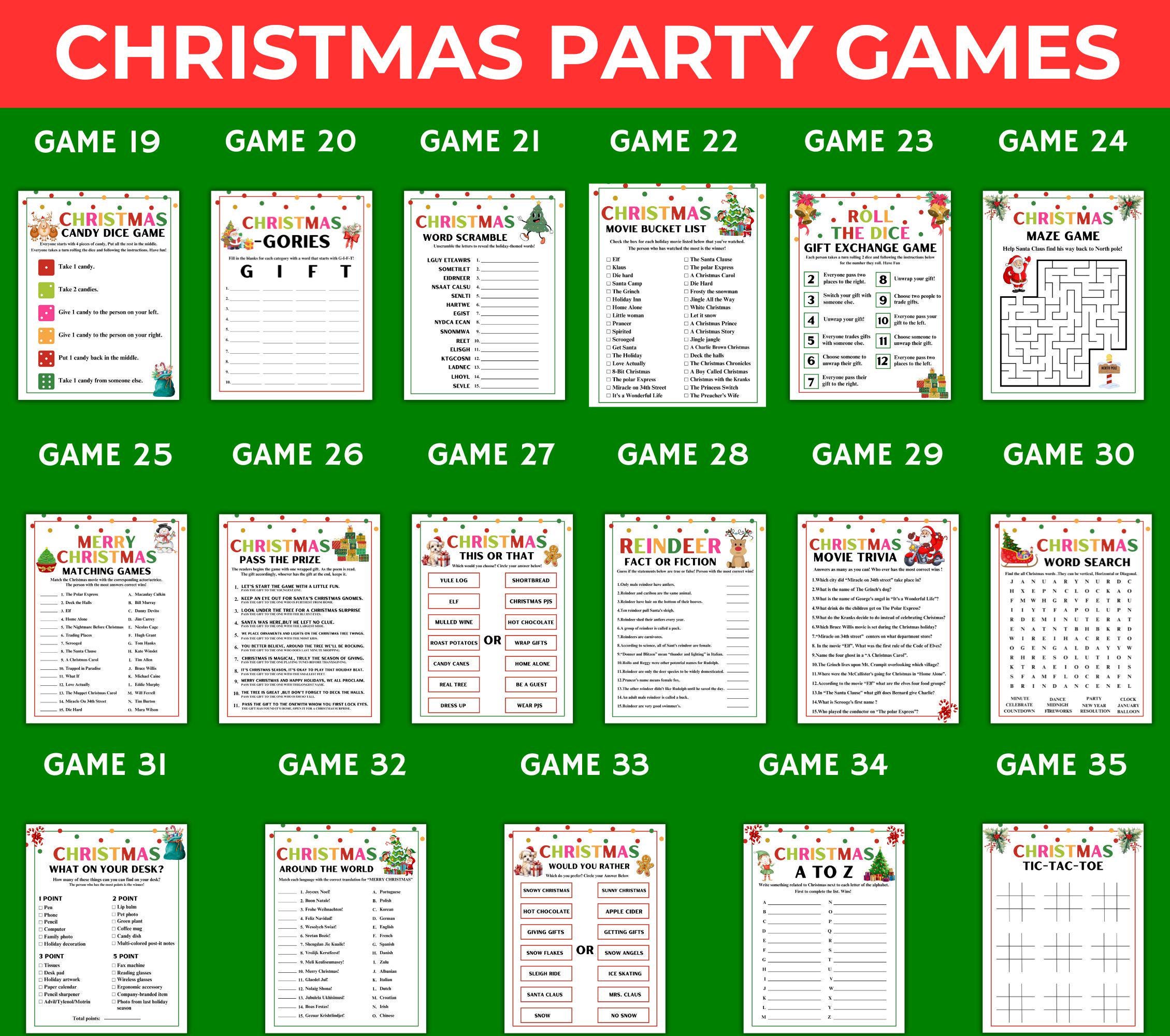 Christmas Games MEGA BUNDLE, Printable Christmas Party Games, Christmas ...