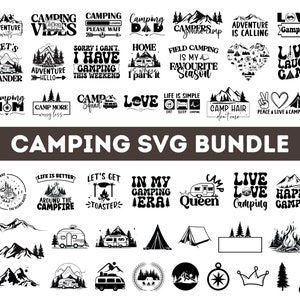 Paquete SVG de camping/ Equipo de camping SVG/ Vida de campamento SVG/ Fogata Svg/ Camping divertido Svg/ Happy Camper Svg/ Camping Plotterdatei Svg