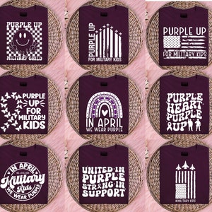 Purple Up For Military Kids SVG Bundle| Militär-Kind-Monat-Air-Force-Svg-Bundle| Militärisches Kindermonatssvg| Militärische Kinder-Bewusstseins-Svg-Png