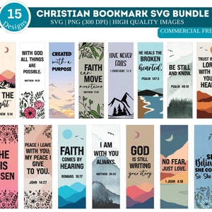 Christliche Lesezeichen Bundle, druckbares Blumen Lesezeichen, religiöse Lesezeichen Png, Glaube Bibel Vers Png, inspirierende Lesezeichen