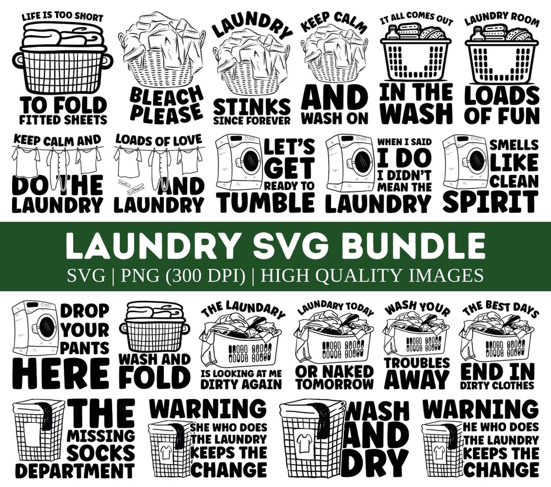 Laundry Room SVG Bundle, Laundry Room Signs SVG Bundle, Funny Laundry ...