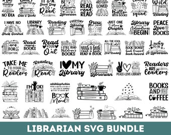 Librarian SVG Bundle, Reading SVG Bundle, Book Lovers svg, Book Quotes svg, Book Worm svg, Library Svg, Books Svg