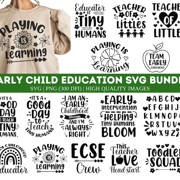 Frühkindliche Bildung SVG Bundle | Kindergärtnerin Team Png| Frühkindliche Erzieherin Shirt Png| Säuglingslehrer-Team | Dream Team Png