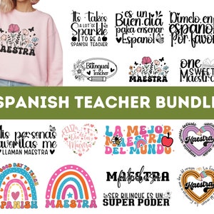 Spanish Teacher SVG PNG Bundle| Maestra Svg| Spanish svg| Spanish Png Bundle| Teacher svg bundle| Profesora Svg