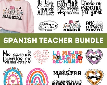 Spanish Teacher SVG PNG Bundle| Maestra Svg| Spanish svg| Spanish Png Bundle| Teacher svg bundle| Profesora Svg