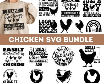 Chicken SVG Bundle| Chicken Svg| Rooster svg| Chicken Svg| Crazy Chicken lady Svg| Chicken Whisperer svg| Chicken Clipart
