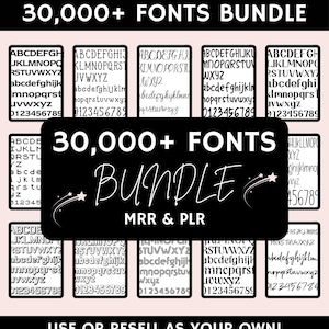 30,000+ PLR Mega Fonts Bundle, All Fonts with Master Resell Rights, PLR Font Design, Calligraphy Fonts, Canva Fonts, Handwritten Fonts Pack