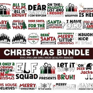 Christmas SVG PNG Bundle, Funny Christmas Svg cut file, Holiday Svg, Christmas Sayings Quotes Svg, Winter Funny Christmas Bundle svg png