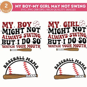Mein Junge / Mein Mädchen schwingt nicht immer PNG | Blut I Do So Pass auf Deinen Mund auf | Baseball Shirt Design Png |  Homerun Png | Baseball Saison Png