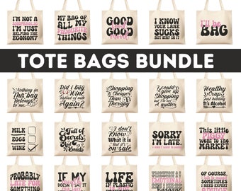 Tote Bag SVG PNG Bundle| Tote Bag Quote Svg| Emotional Baggage svg| Retro Tote Bag svg| Mom Stuff svg| Bag Saying Svg
