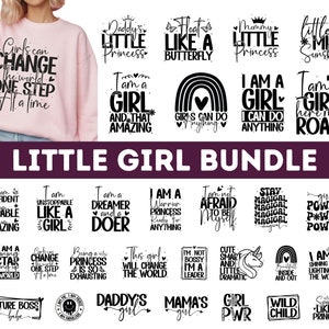 Kleines Mädchen SVG PNG Bündel | Kleine Mädchen Zitate | Kleines Mädchen Sprüche Bündel | Little Girl Silhouette|Prinzessin Svg| Papas Prinzessin Geschenk svg