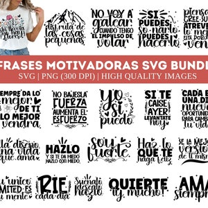 Espagnol motivation SVG Bundle, Frases Motivadoras Svg, Frases religiosas svg, Frases cristianas svg, svg biblicas, citations positives svg
