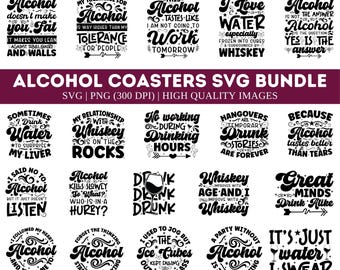 Coaster SVG Bundle, Funny Coasters, Sarcastic Coasters, Coffee Coasters, Beer Coasters, Wine Coasters, Vodka Coasters, Whiskey Coasters