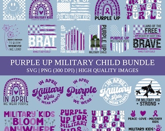 Military Child SVG PNG Bundle| Military Kids Png| Purple Up Png| Month of the Military  Png| Military Children Png| Png Bundle| Us Flag Png