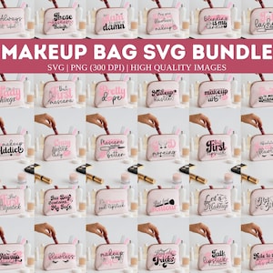 Lot de trousses de maquillage SVG | Beau Svg | Trousse de maquillage Svg| Sac à cosmétiques Svg | Soyez toujours toi Tiful Svg | Svg maquilleur | Sac magique