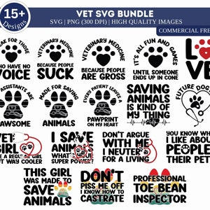 Vet SVG Bundle, Dog Svg, Veterinarian SVG Bundle, Svg for Shirts, Animal Doctor Svg,  Svg, Future Svg, Paw Print Svg, Heart Stethoscope Svg