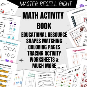 Master Resell Rights Education For Teachers| Coloring Book| Private Label Rights Worksheets For Kids Activities| Tracing Activities PLR MRR