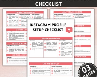Instagram Profile Setup Checklist, Instagram Profile Optimization, Social Media Setup Service, Branding Assistance, How To Optimise Bio