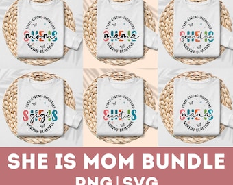 Sie ist Mom Bundle SVG PNG | Sie ist Nana Png| Gesegnete Mutter Png | Mom Shirt Design | Mama Leben Png | Muttertag Png | Geschenk für| Retro Mama Zitate